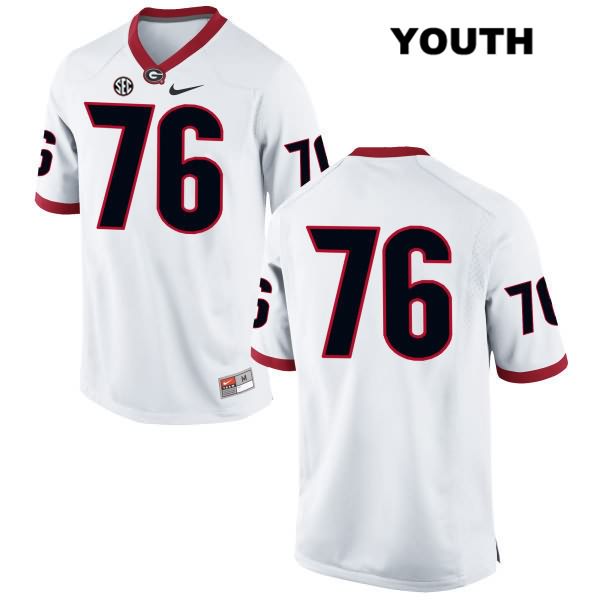 Georgia Bulldogs Youth Carson Hall #76 NCAA No Name Authentic White Nike Stitched College Football Jersey JGL8656ZB